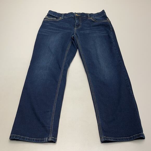 SO LIFTING BY CHICO’S Women’s Small Rhinestone Blue Jeans - Picture 3 of 3